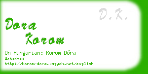 dora korom business card
