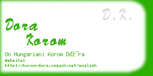 dora korom business card